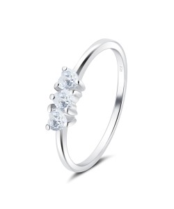 Heart CZ Silver Ring NSR-4318